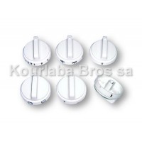 Κουμπιά Κουζίνας Pitsos / 6 τμχ / Kοντός άξονας, Φούρνου με σούβ